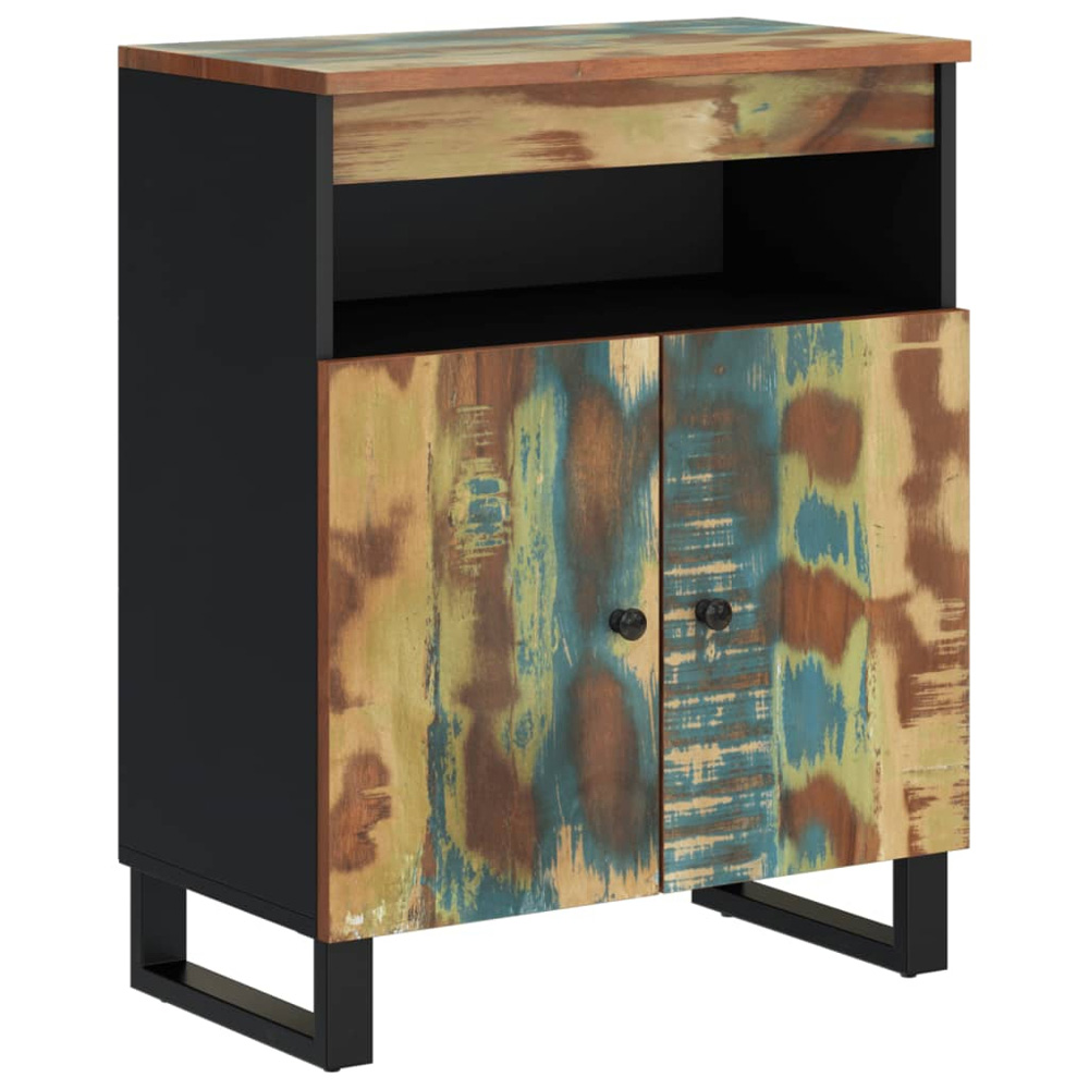 vidaXL 2 Door Single Shelf Multicolour Reclaimed Wood Sideboard Image 2
