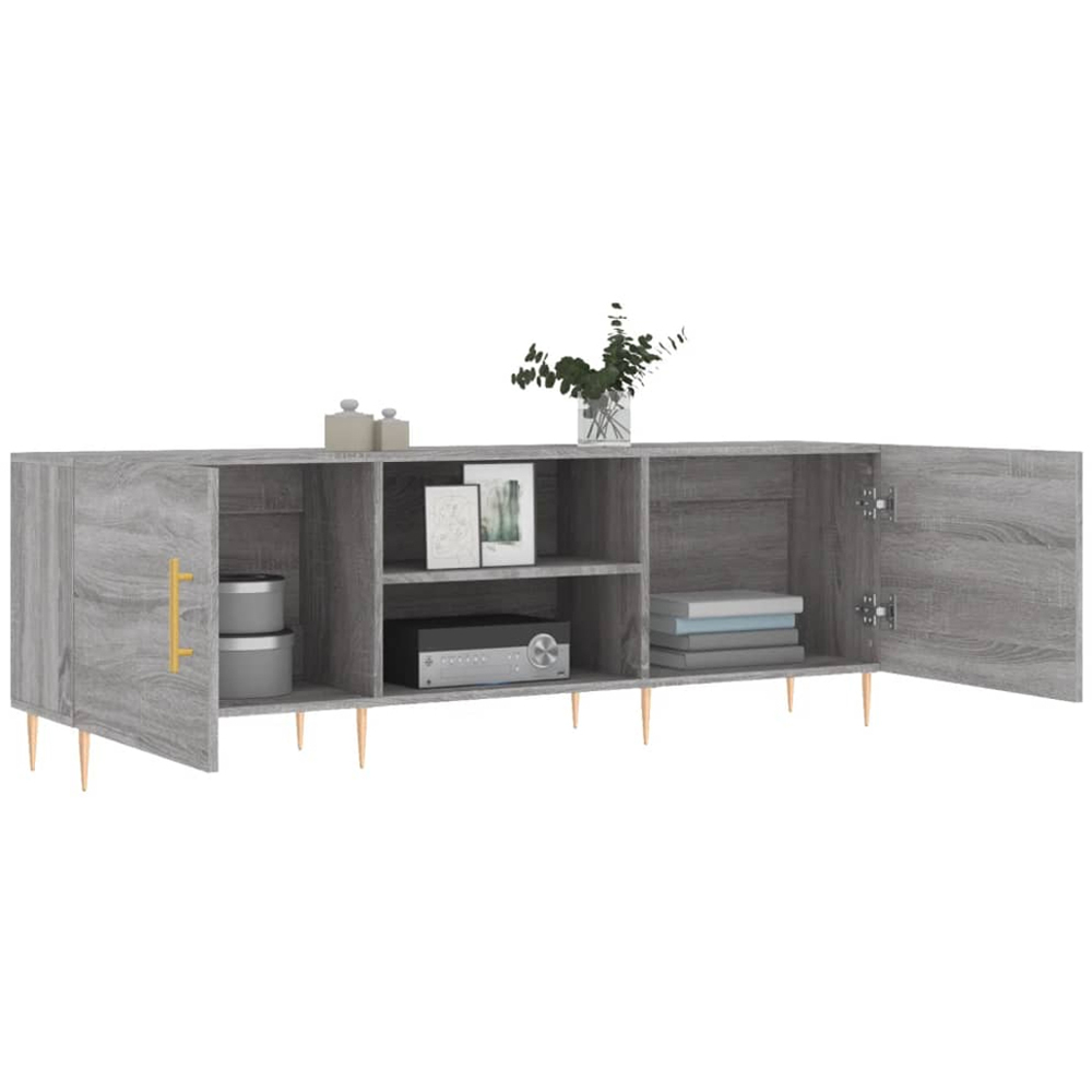 vidaXL 2 Door 2 Shelf Grey Sonoma TV Cabinet Image 4