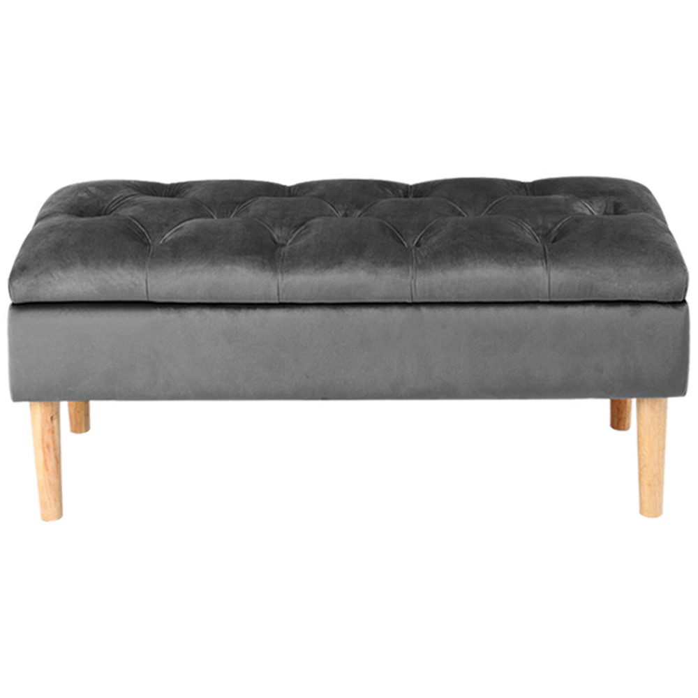 H&O Direct Velvet Storage Bench Image 2