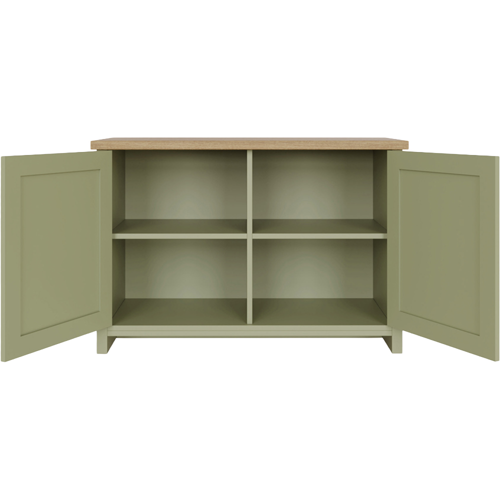 GFW Lancaster 2 Door Sage Green Shoe Cabinet Image 5
