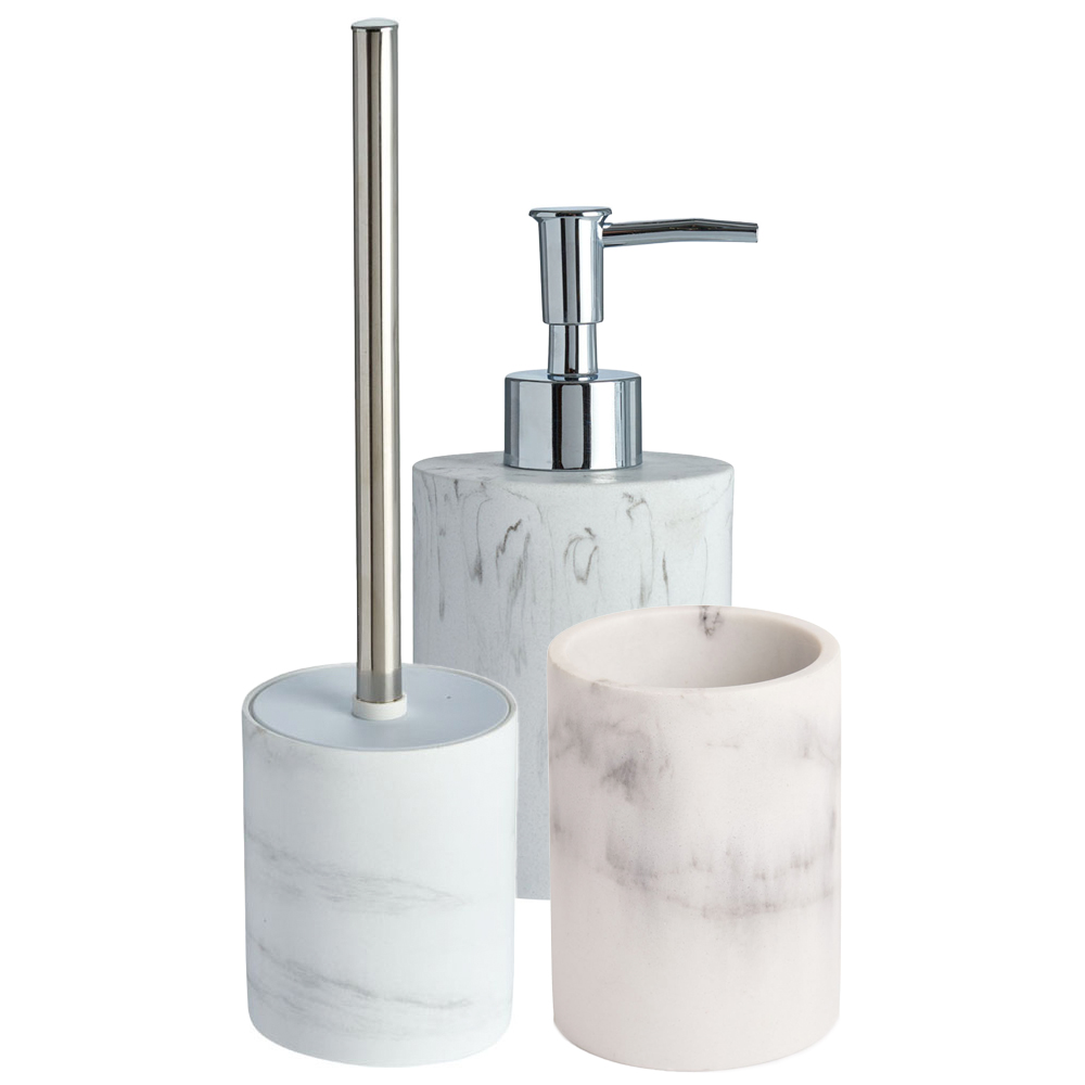 Wilko Marble Effect Toilet Brush and Holder Image 4