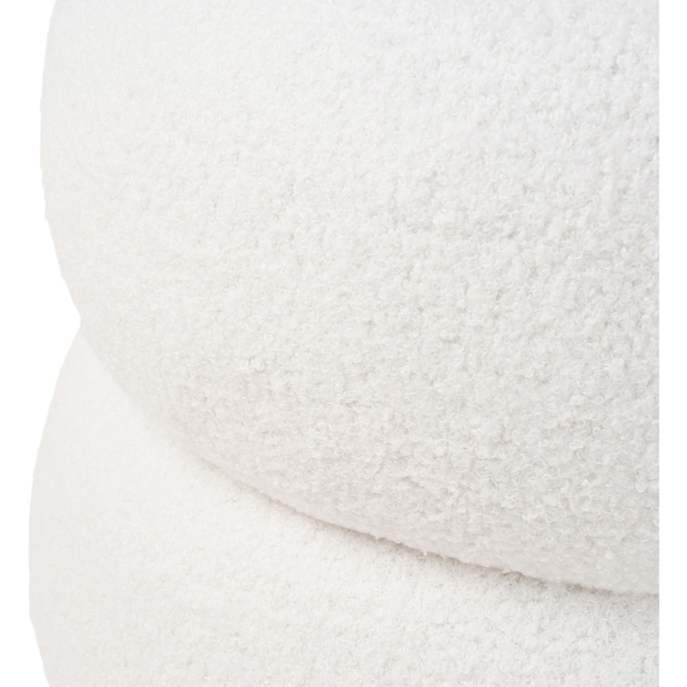 Living and Home Beige Teddy Fleece Round Footstool Image 5