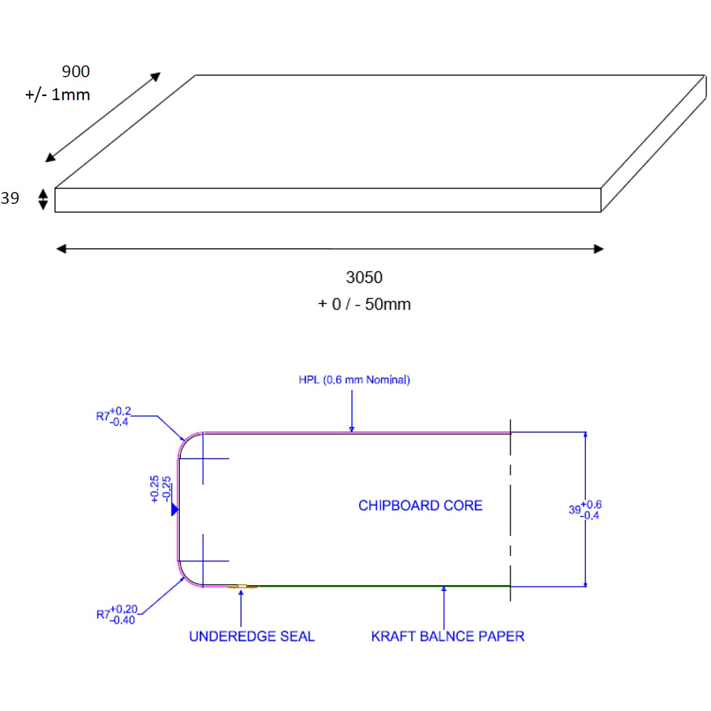 Wilsonart Marmo Bianco Postformed Breakfast Bar 38mm Image 4