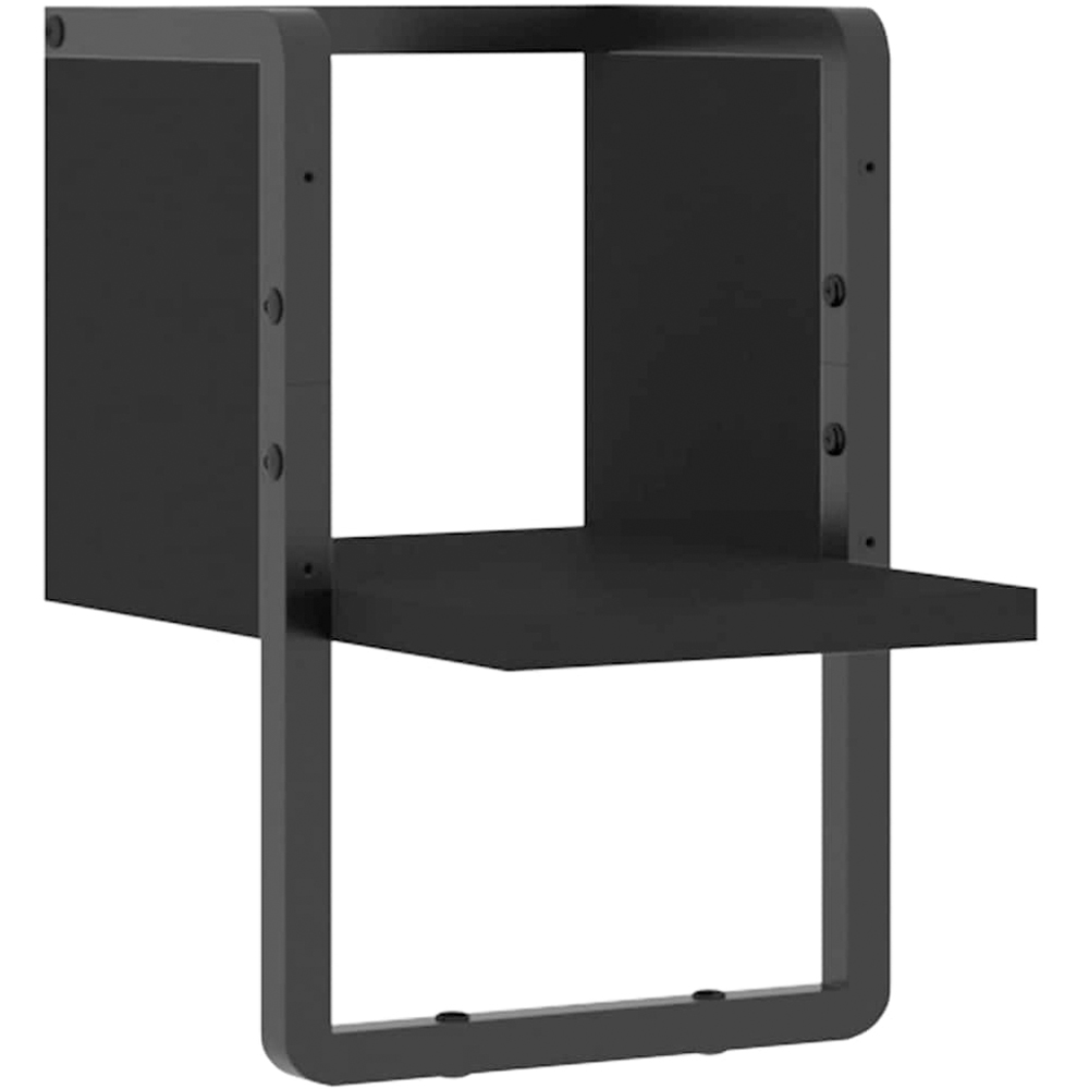 vidaXL 20cm Black Floating Wall Shelf with Bar Image 1