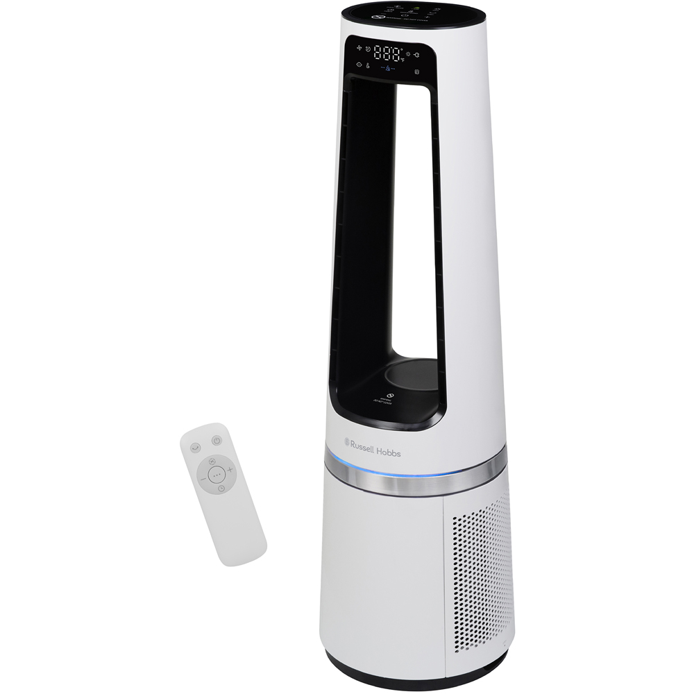 Russell Hobbs White Bladeless Cool and Heat Fan with Remote Image 2