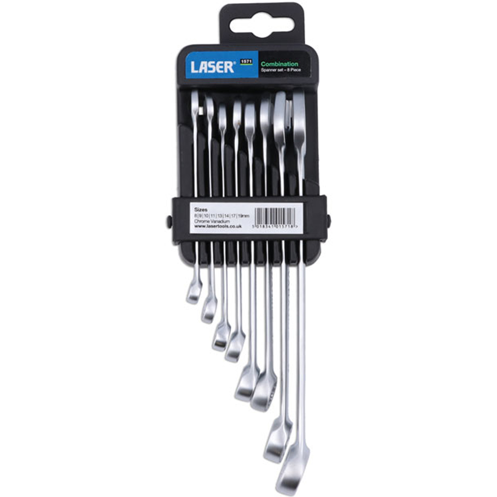 Laser 1571 8 Piece 8-19mm Combination Spanner Set Image 3