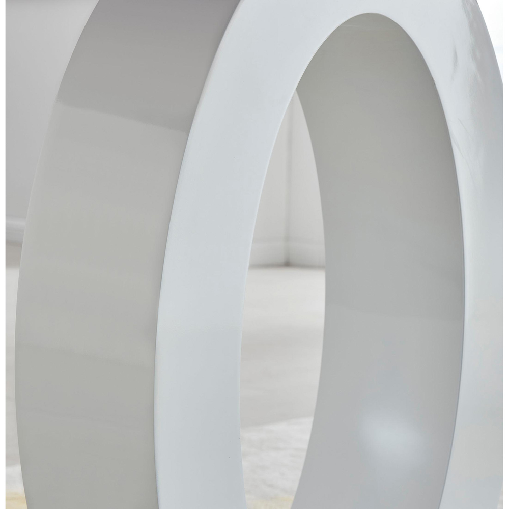 Furniturebox Lucia 4 Seater Black and White High Gloss and Glass Round Dining Table Image 3