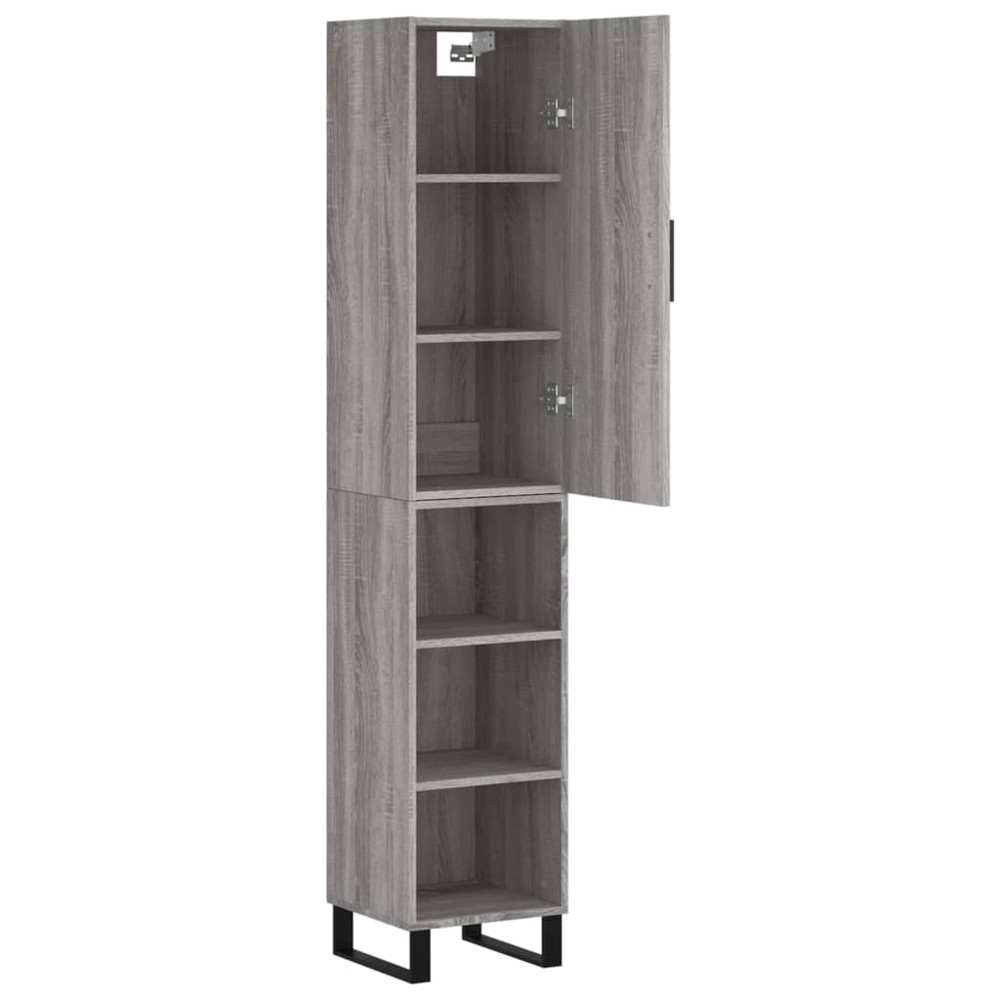 vidaXL Single Door 3 Shelf Grey Sonoma Highboard Image 4