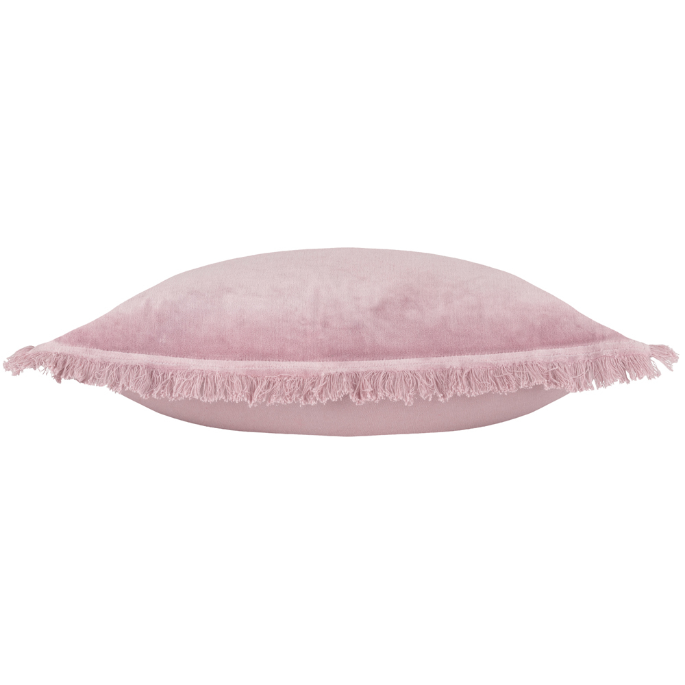 furn. Gracie Lilac Velvet Fringed Cushion Image 4