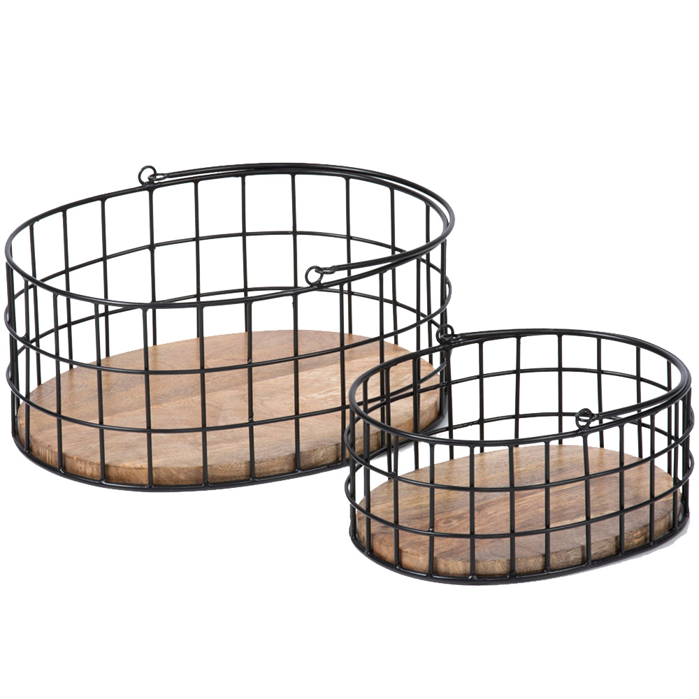 Aldwych Black Iron Storage Baskets 2 Pack Image 1