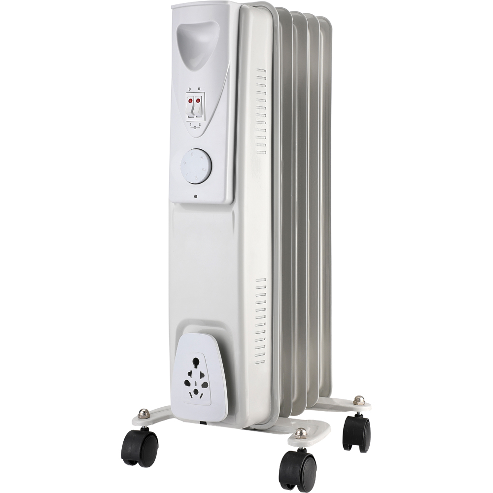 Highlands Homeware 5 Fin White Oil Filled Radiator 1000W Image 1