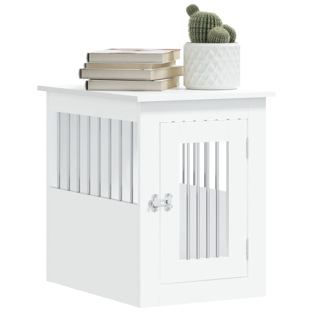 vidaXL White Dog Crate Furniture 45 x 62 x 59cm Image 4