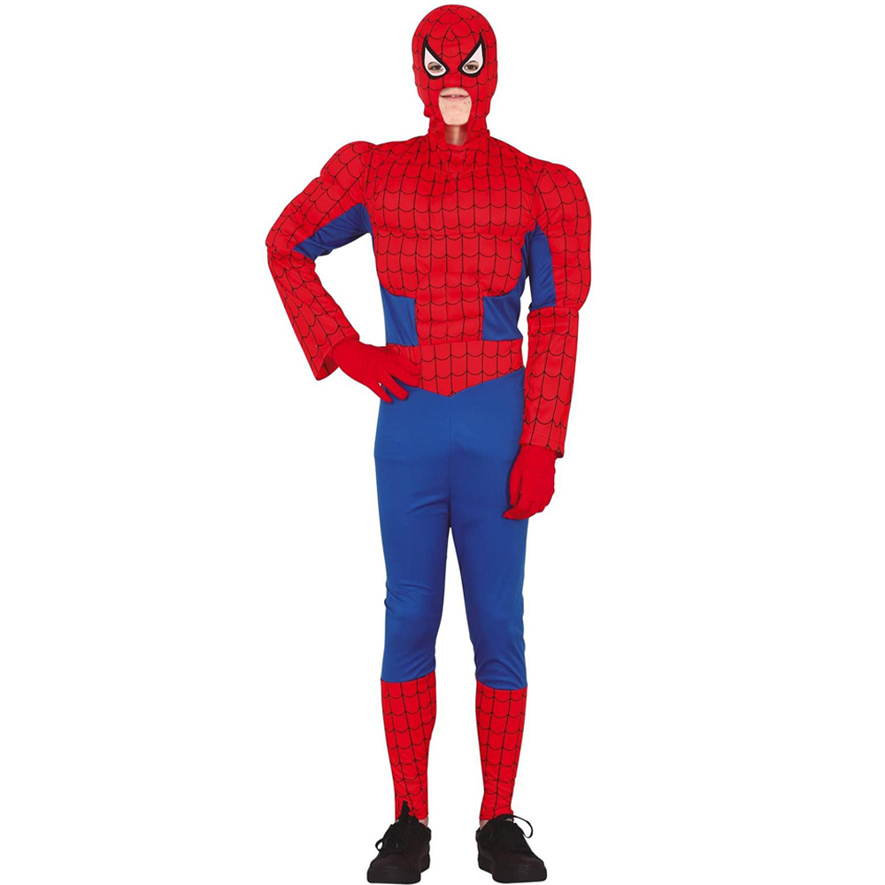 Fiestas Guirca Brawny Superhero Red and Blue Costume 14 to 16 Years Image 1