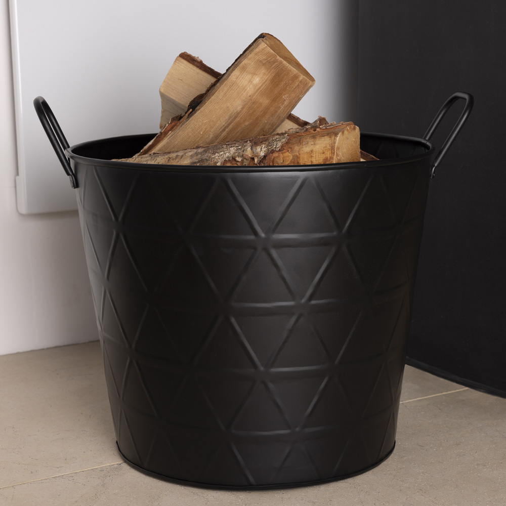 Charles Bentley Large Black Triangle Embossed Oval Bucket Image 2