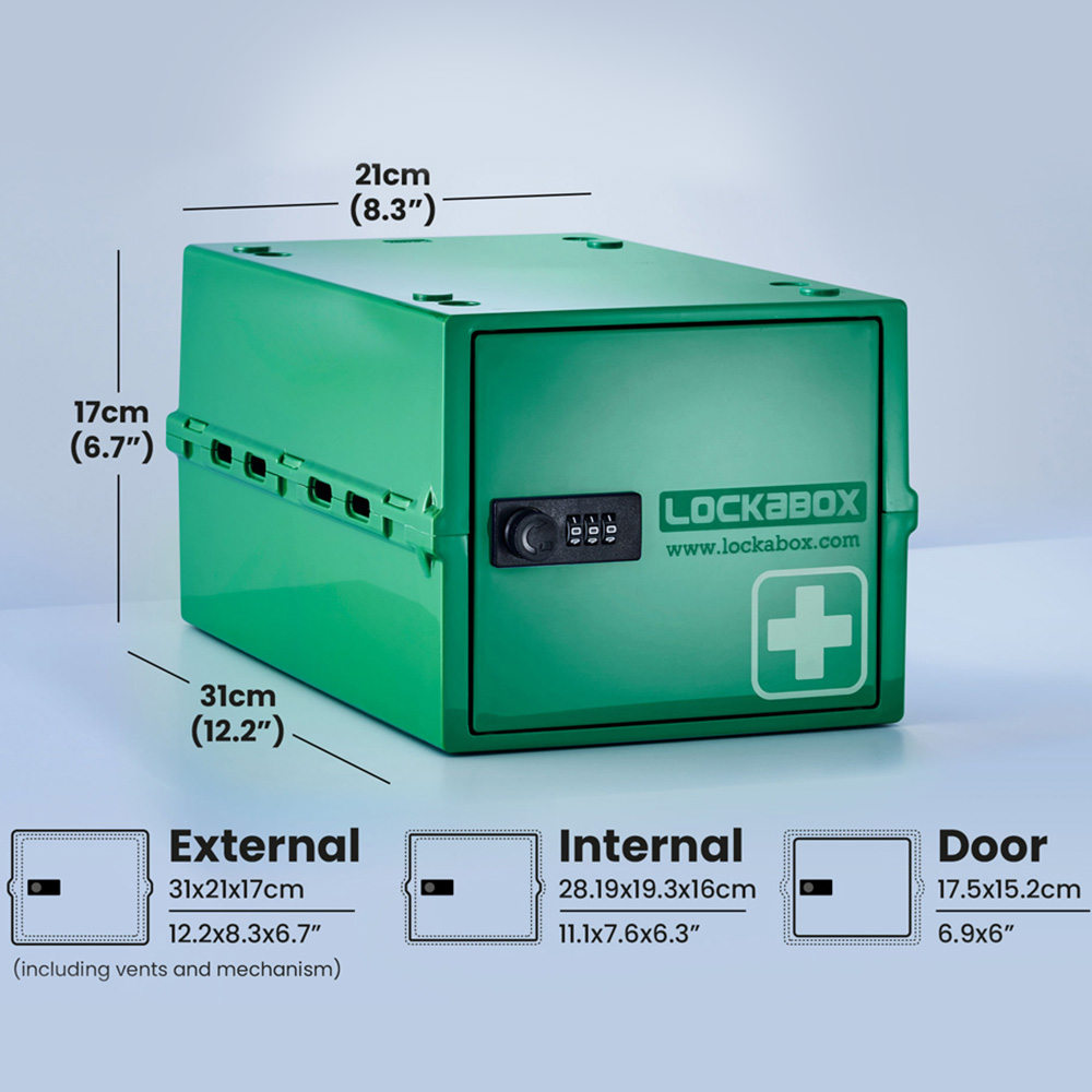 Lockabox One Medi Green Lockable Safe Box 10.5L Image 5