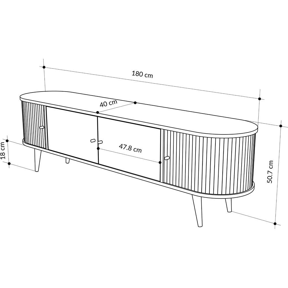 Decortie Gentle 4 Door Oak TV Stand Image 7