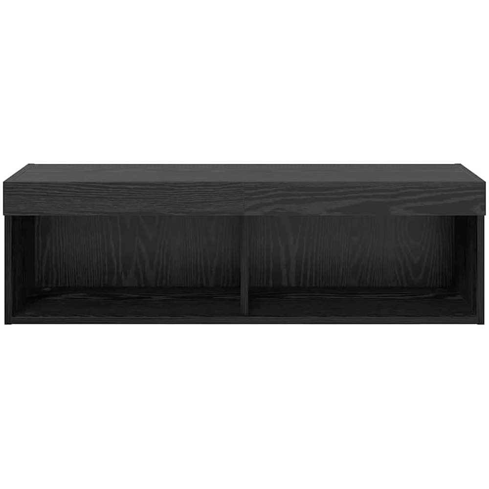 vidaXL 2 Shelf Black Oak TV Cabinet with LED Lights Image 7