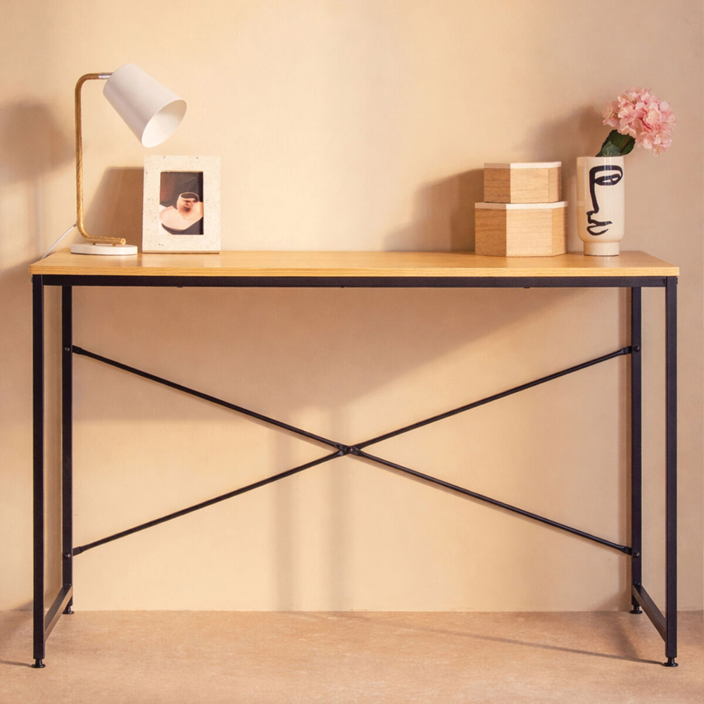 Premier Housewares Laxton Light Yellow Office Desk Image 1