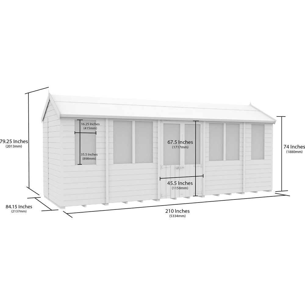 DIY Sheds 18 x 7ft Tongue and Groove Timber Apex Summer Garden Shed Image 9