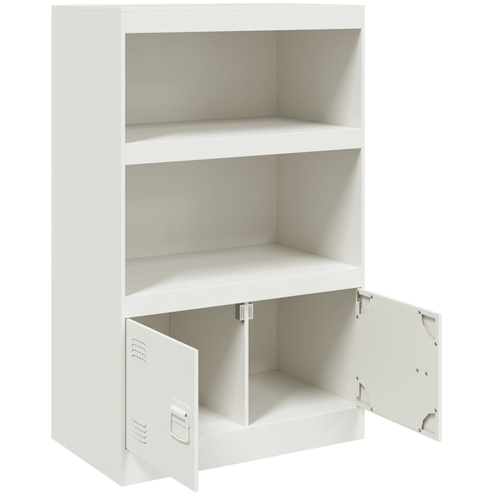 vidaXL 2 Door 2 Shelf White Seel Sideboard Image 7