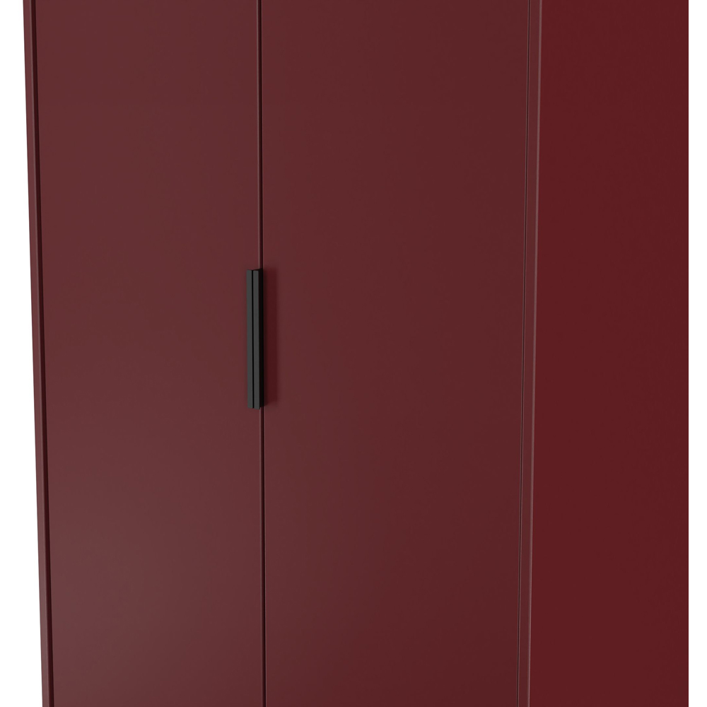 Crowndale Hong Kong 2 Door Red Matt Tall Wardrobe Ready Assembled Image 5