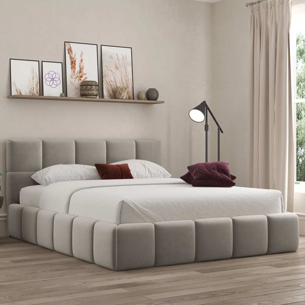 DS Living Ovella Small Double Pebble Cubed Bed Frame Image 1
