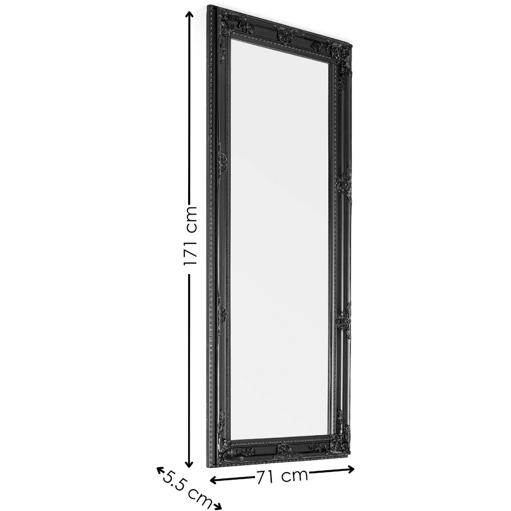 Julian Bowen Palais Black Baroque-Inspired Wooden Lean To Dressing Mirror 170 x 70cm Image 6