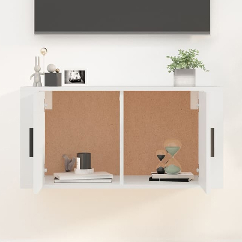 vidaXL 2 Door White Wall Mounted TV Cabinet Image 1