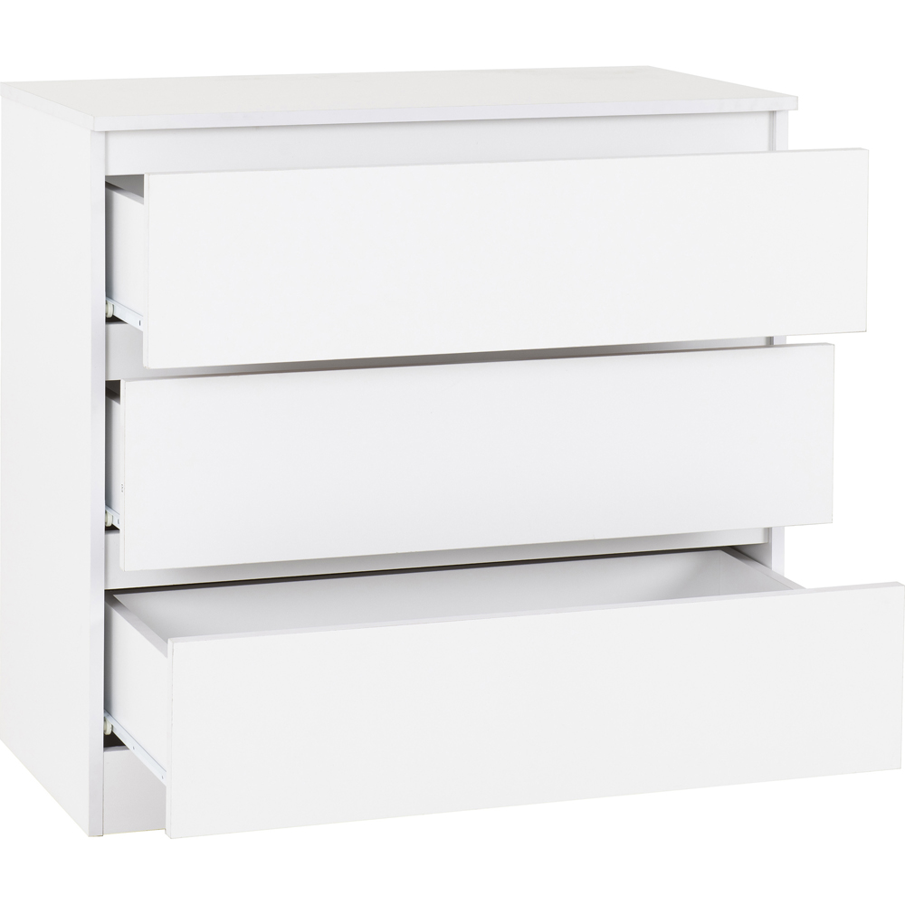 Seconique Malvern 3 Drawer White Chest of Drawers Image 4