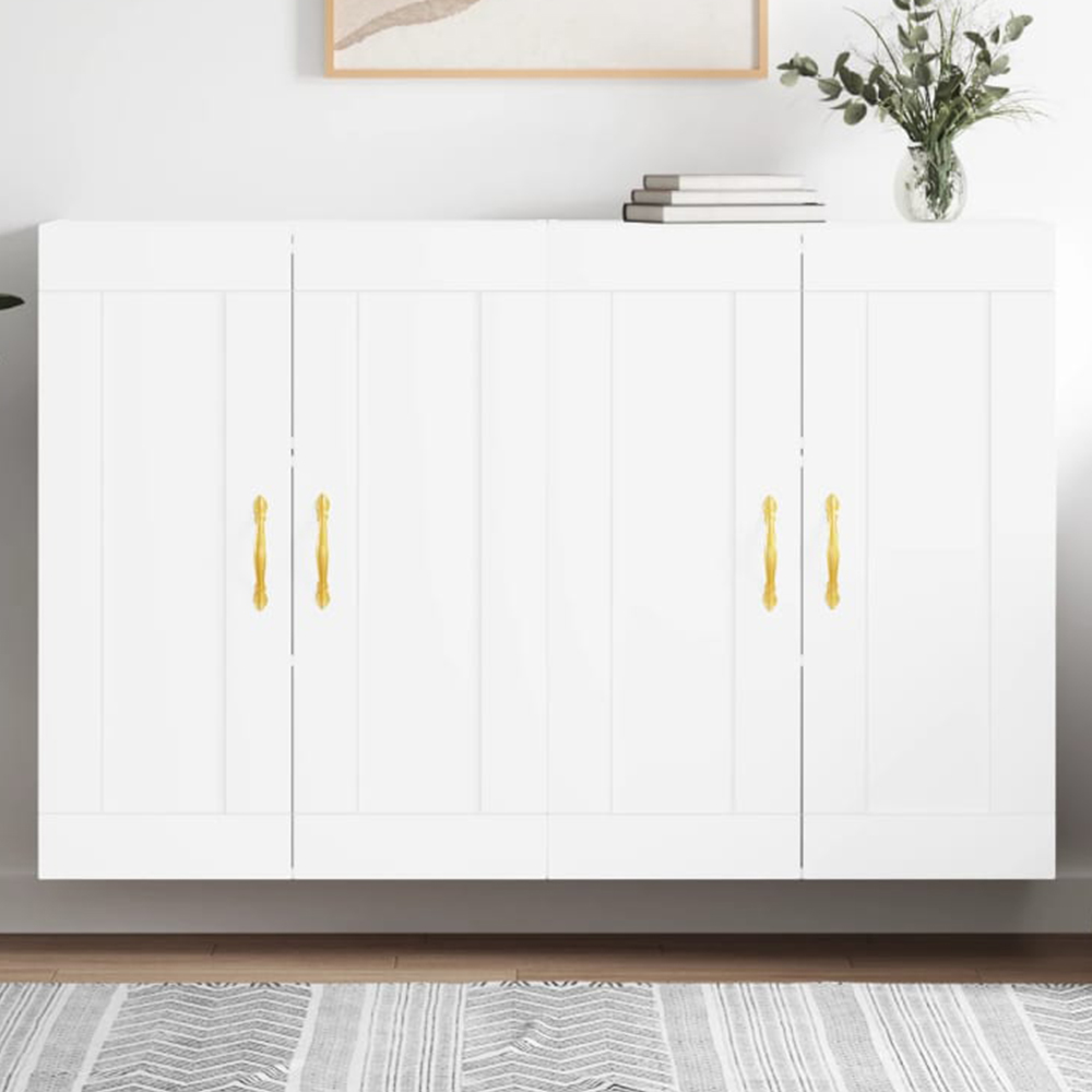 vidaXL 2 Door White Wall Mounted Cabinet Set of 2 Image 1