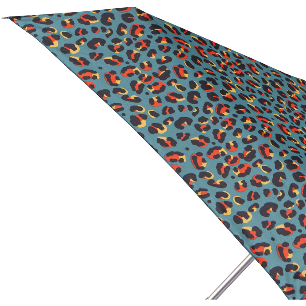 Wilko By Totes Teal Animal Print Compact Umbrella Image 5
