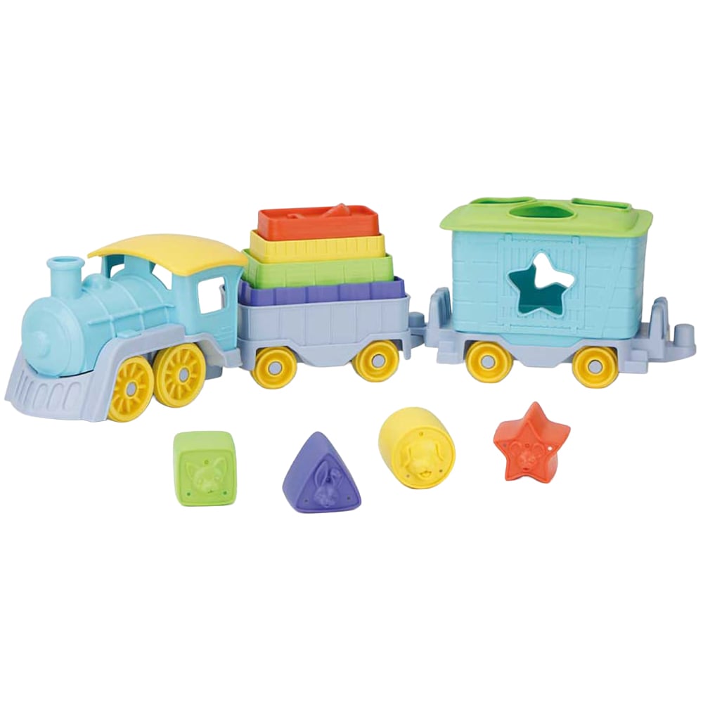 BigJigs Toys Green Toys Stack and Sort Train Image 1