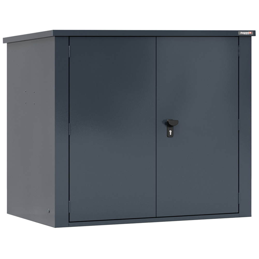 Asgard Secure Store 5 x 3ft Double Door Grey Caravan Storage Shed Image 1
