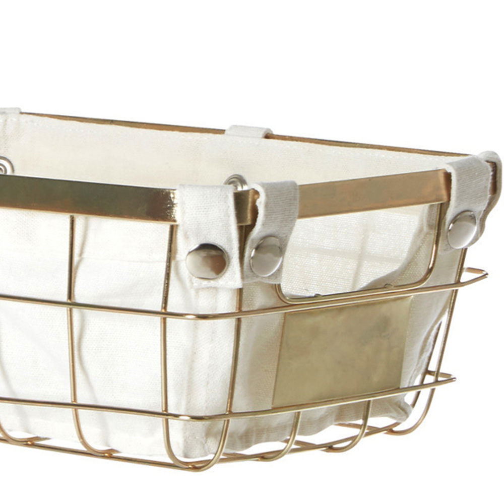 Premier Housewares Small Gold Iron Wire Storage Basket Image 6