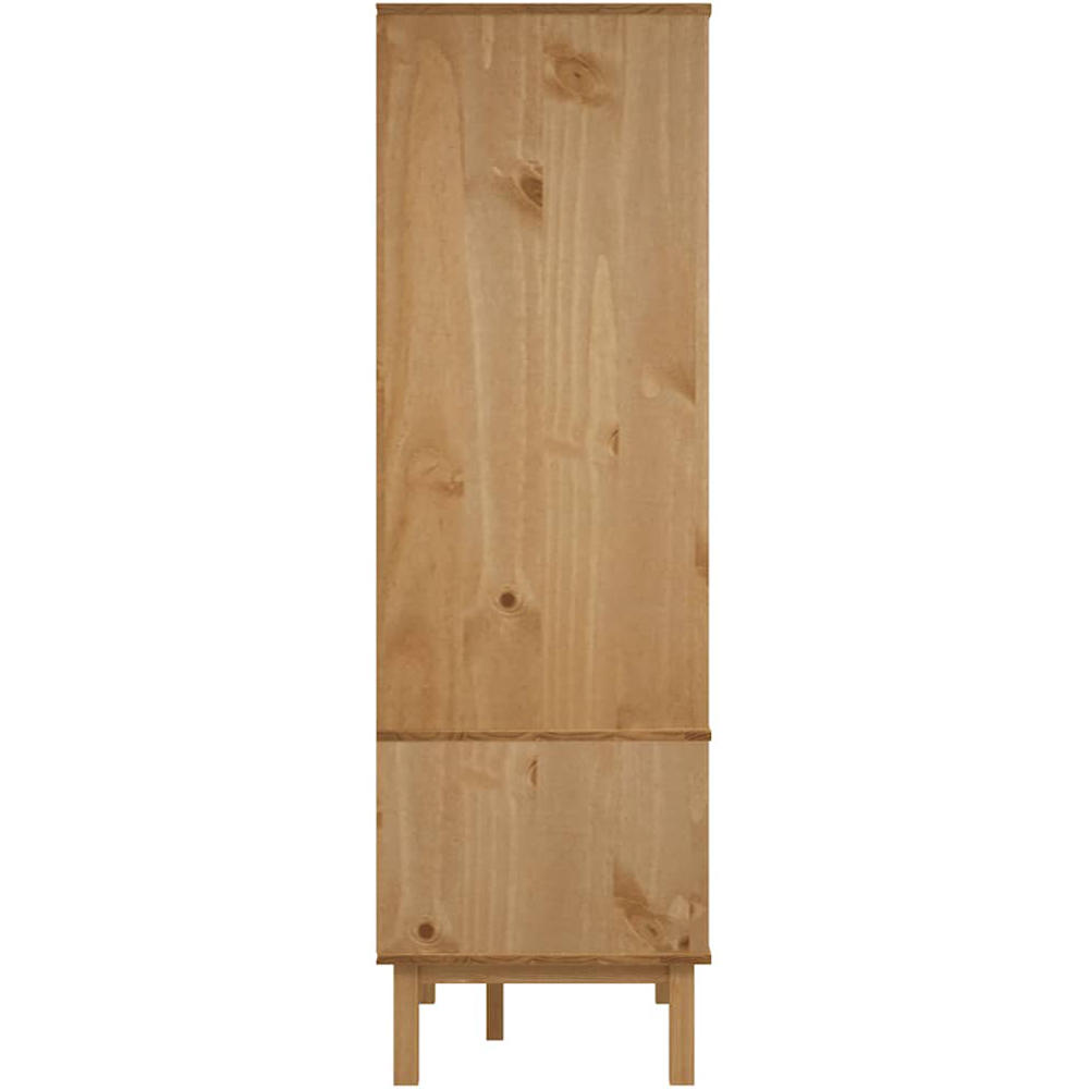 vidaXL Otta 2 Drawer 2 Door Brown Solid Wood Pine Wardrobe Image 5