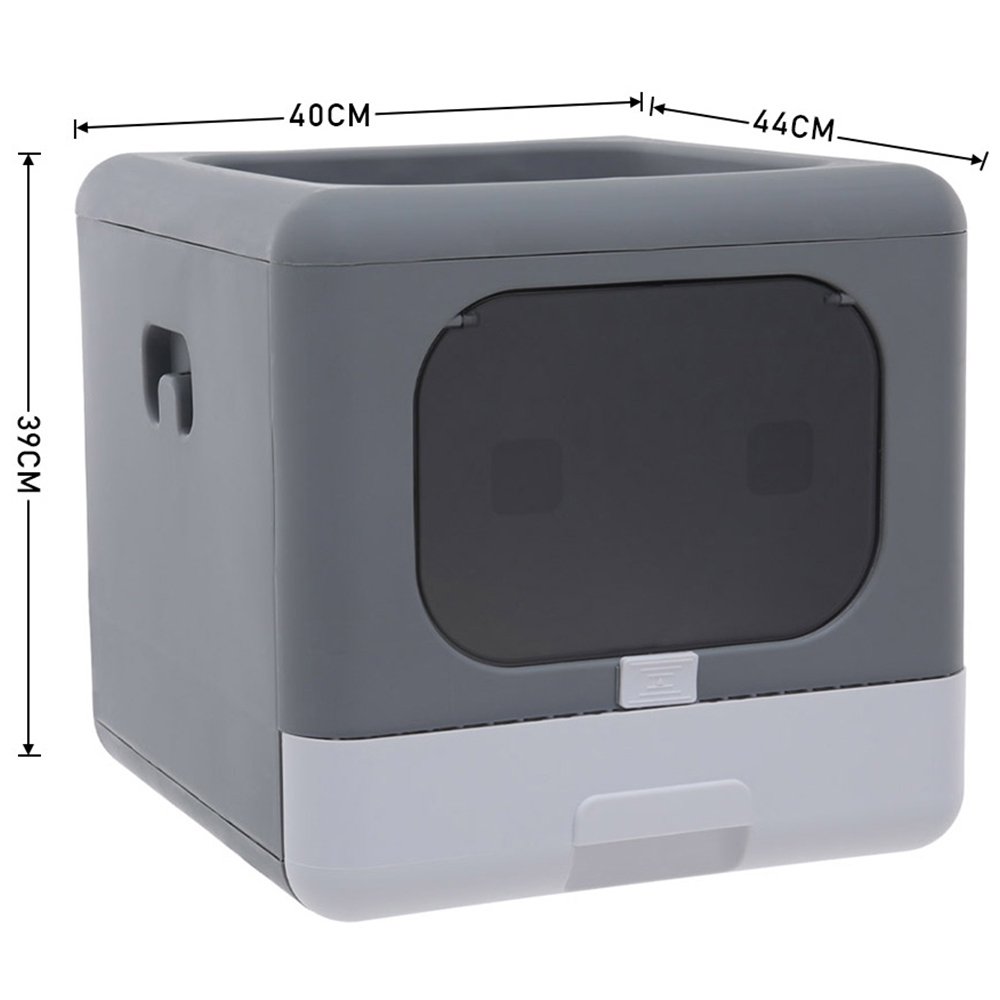 Living and Home Grey Full Enclosed Cat Litter Box 39 x 40 x 44cm Image 9