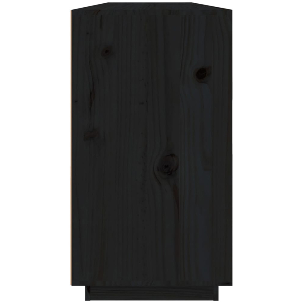 vidaXL 6 Drawer Black Solid Pine Wood Sideboard Image 6