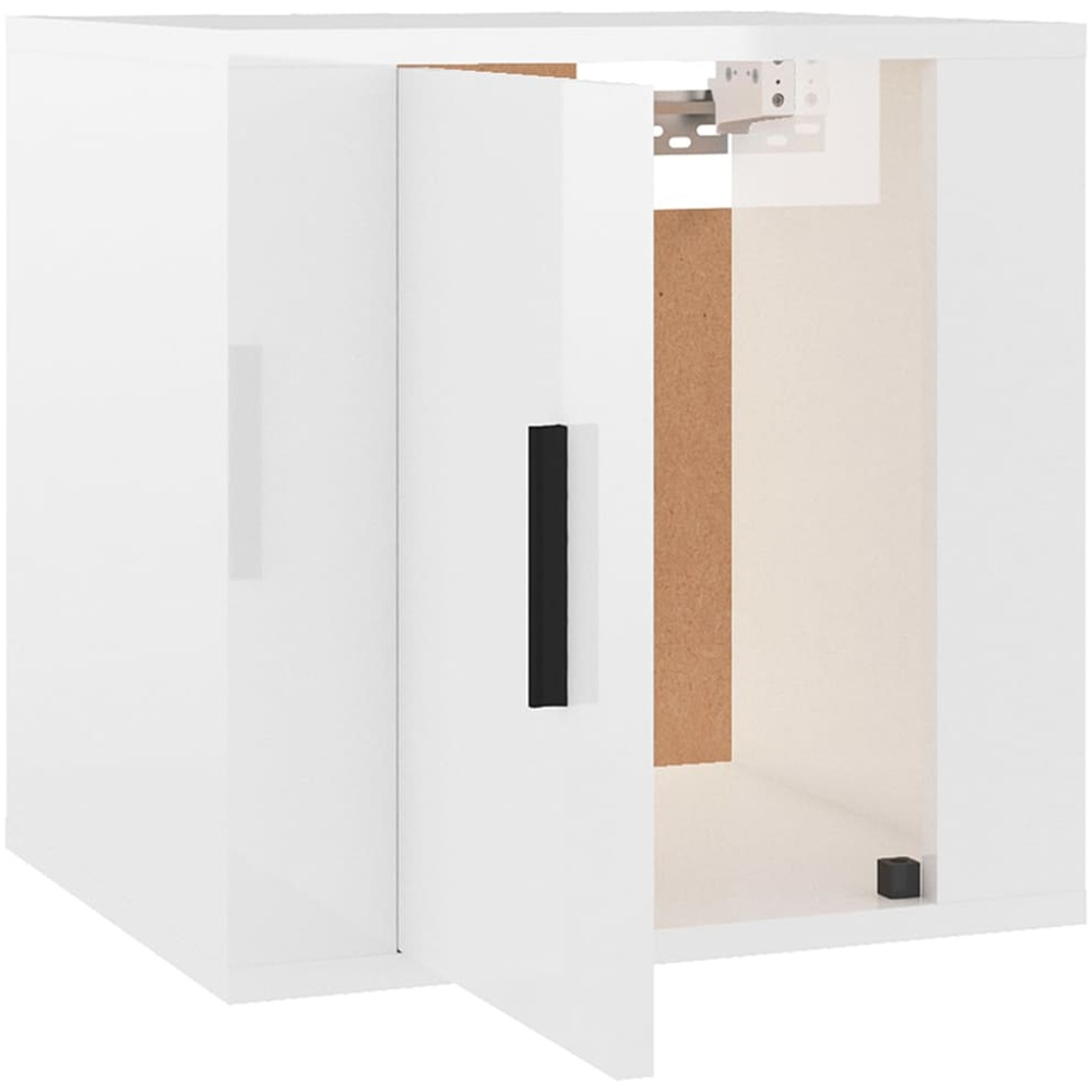 vidaXL Single Door High Gloss White Wall-Mounted TV Cabinet Set of 2 Image 8