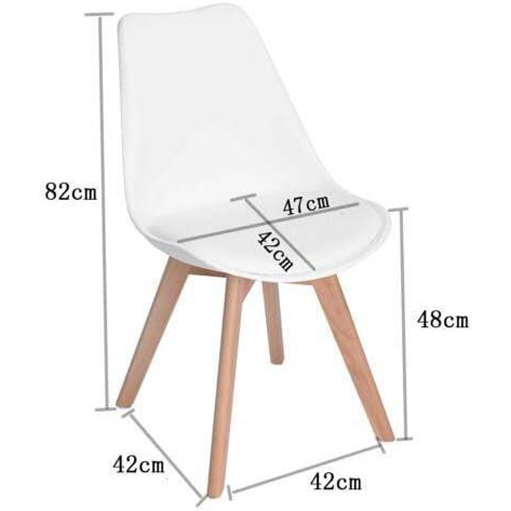 Kosy Koala 4 Seater Plastic and Faux Leather Dining Set Oak Effect and White Image 7