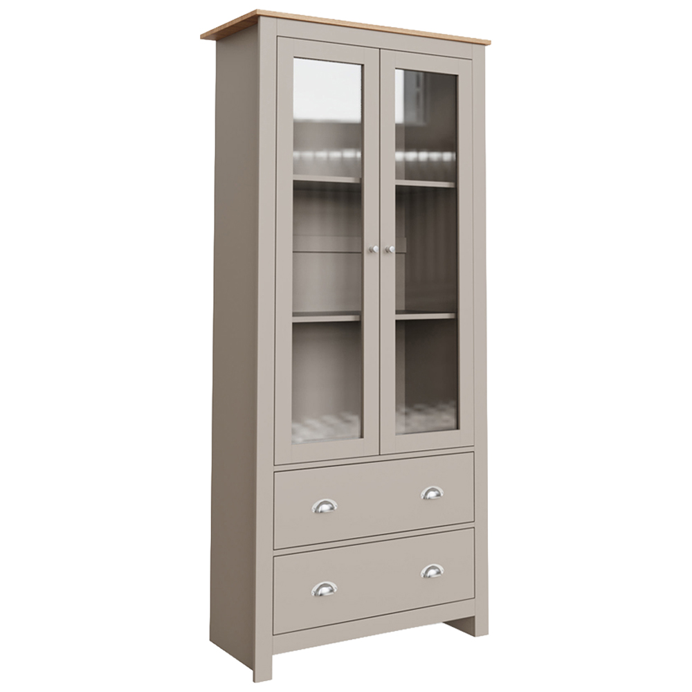 GFW Lancaster 2 Door 2 Drawer Grey Display Unit Image 2