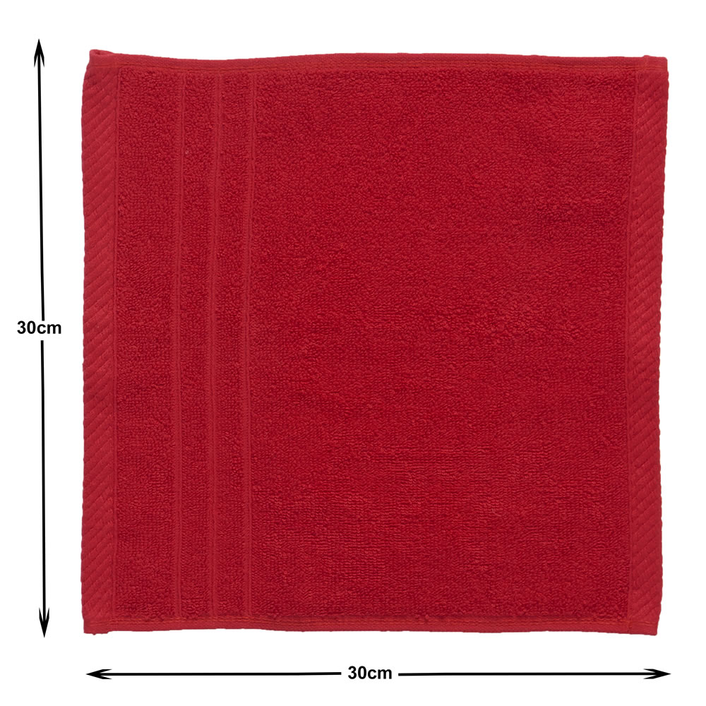 Wilko Chilli Red Face Cloths 2 pack Wilko