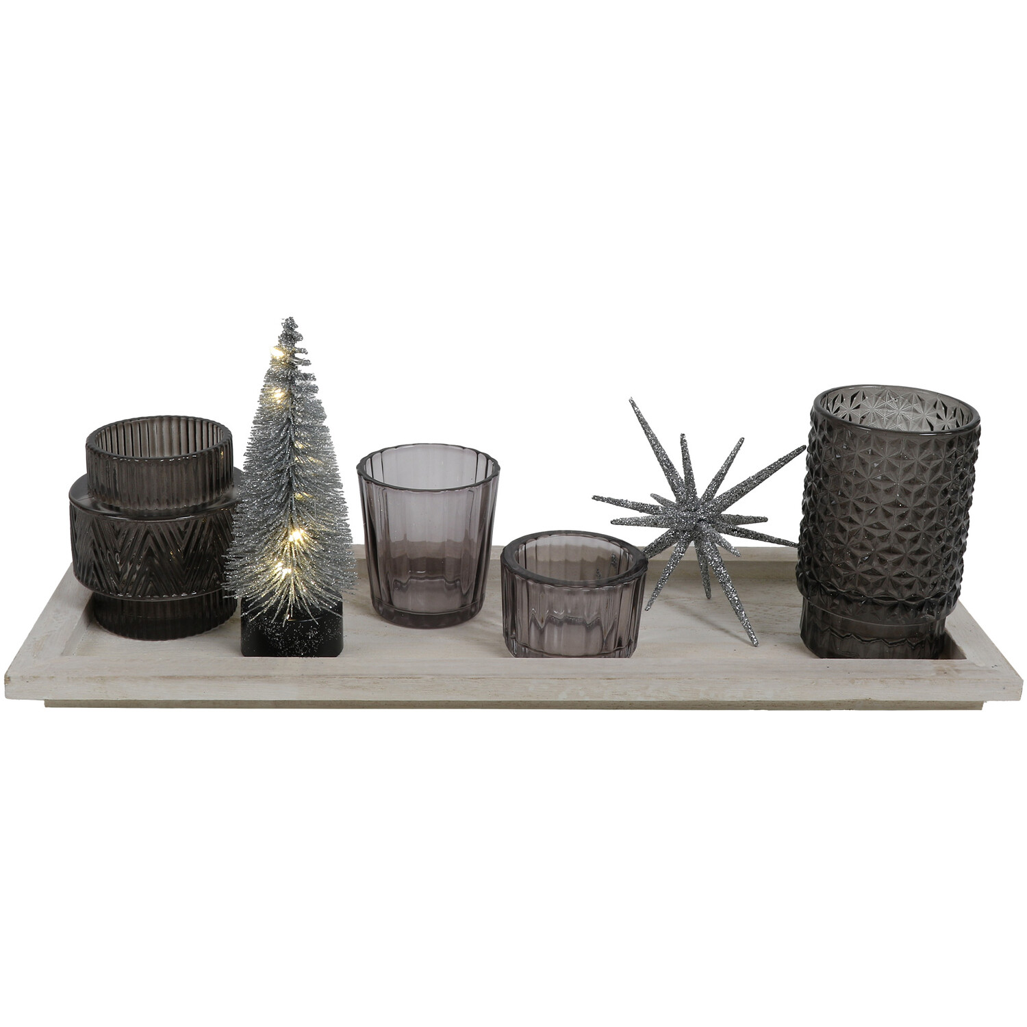 Shimmer Candle Tray - Grey Image 1