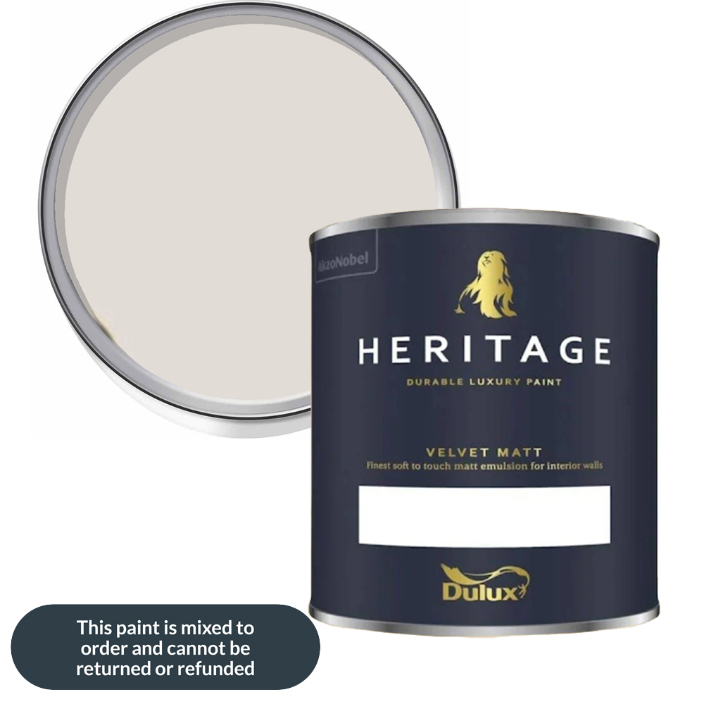 Dulux Trade Heritage Walls & Ceilings Pewter Plate Velvet Matt Emulsion Paint 1L Image 1