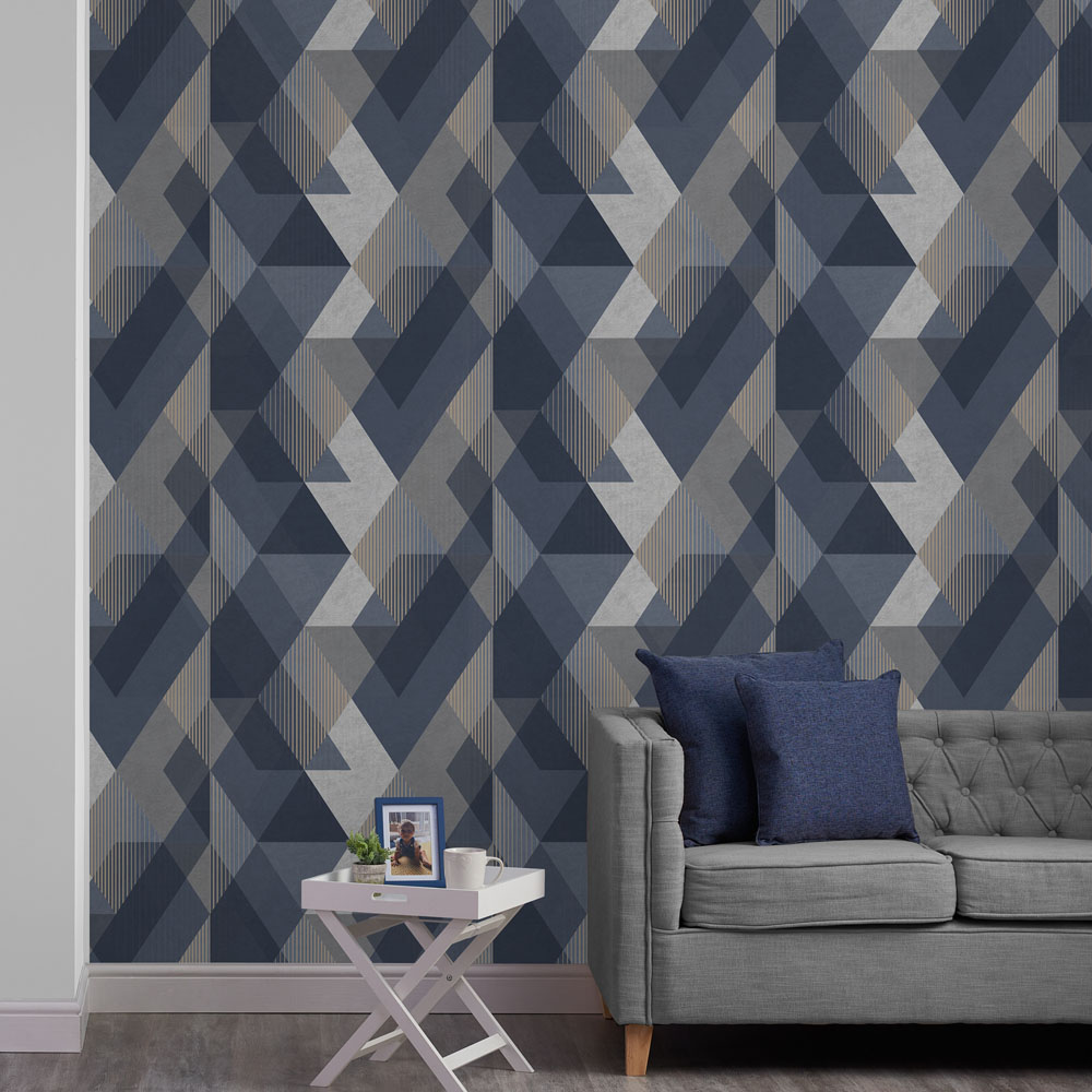 Sublime Decadence Diamond Navy Wallpaper Image 4