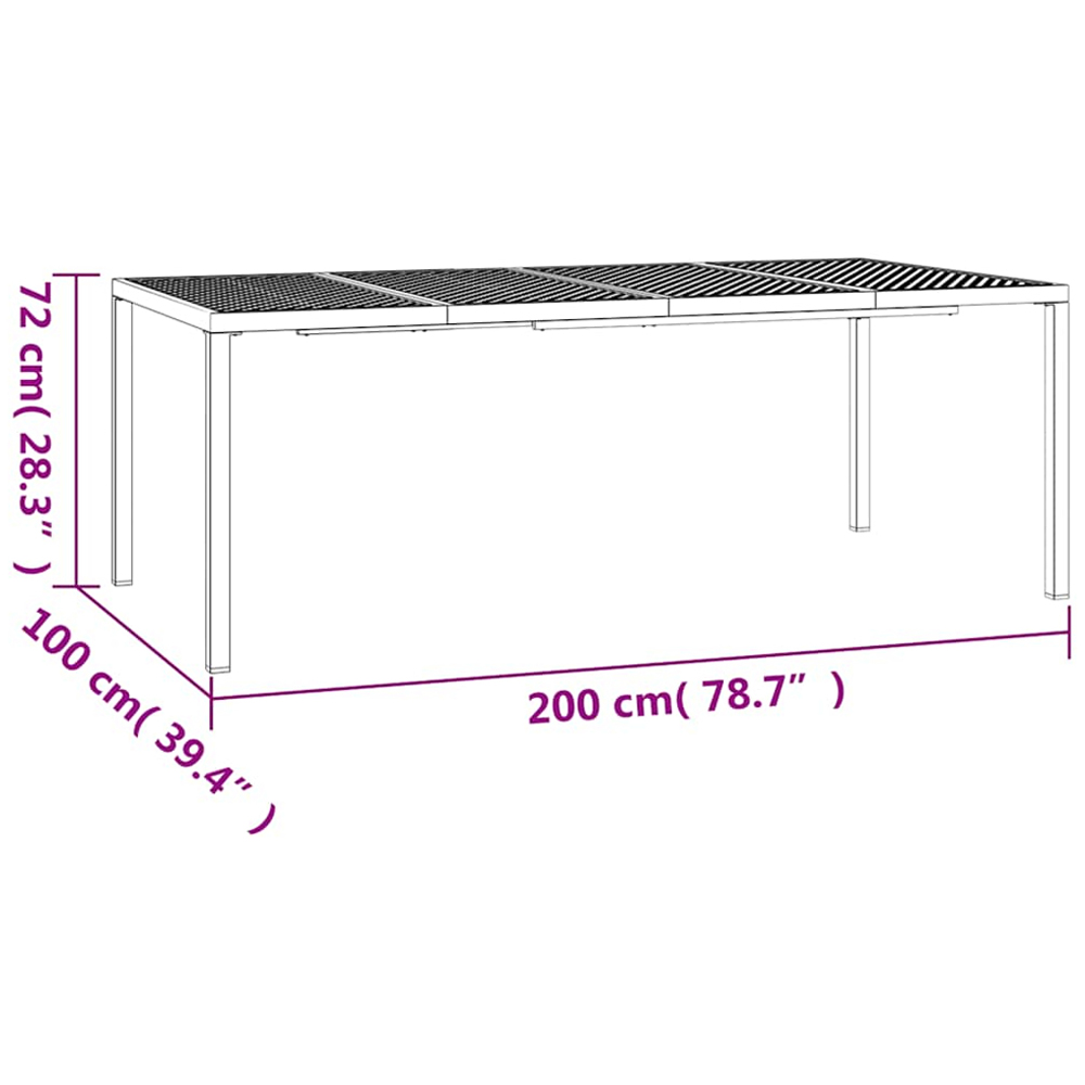 vidaXL 8 Seater Anthracite Powder Coated Steel Mesh Square Garden Table Image 7