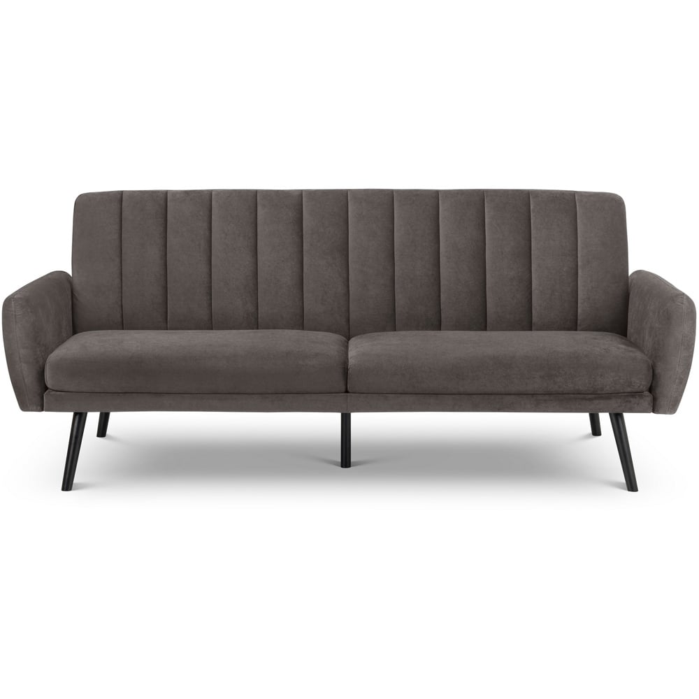 Julian Bowen Afina 2 Seater Grey Velvet Sofa Bed Image 3