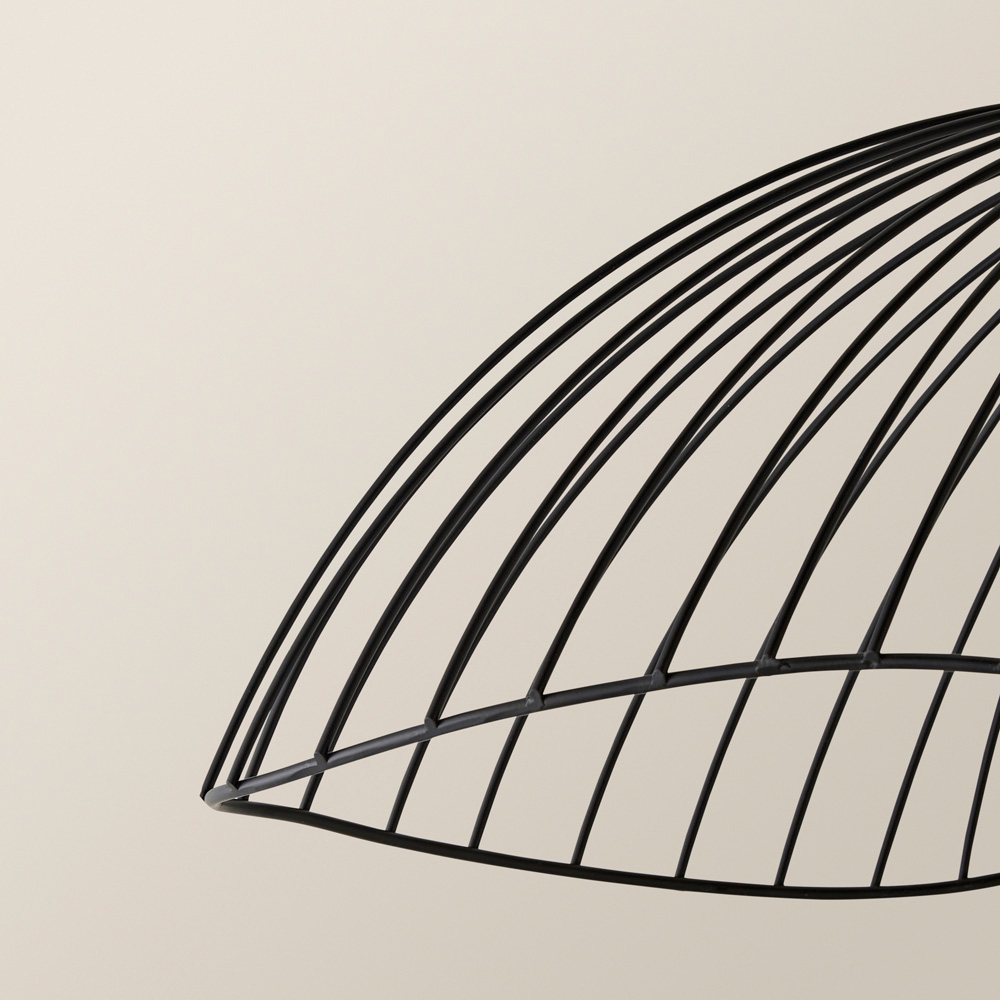 ValueLights Covelas Black Wavy Wire Pendant Shade Image 4
