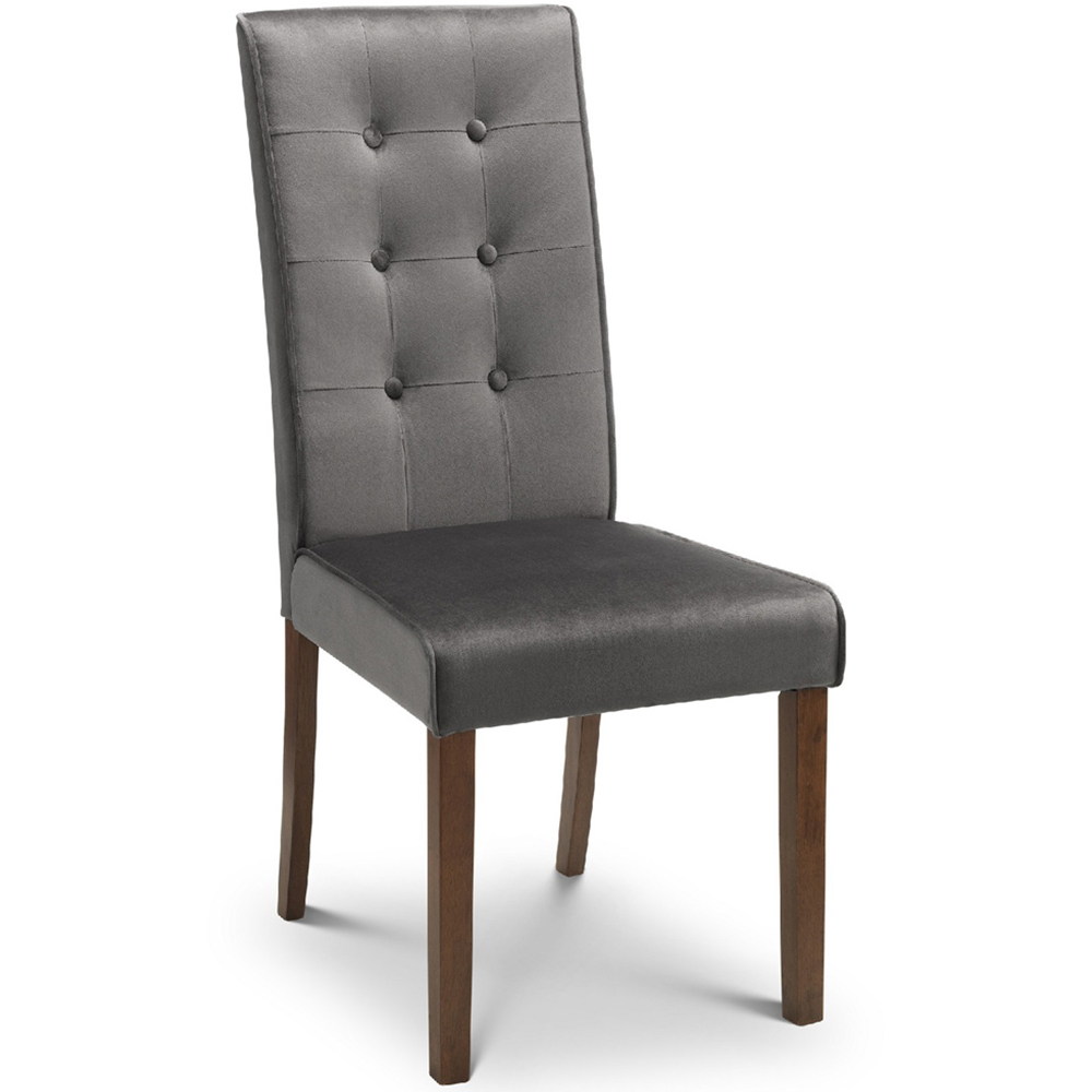 Julian Bowen Madrid Set of 2 Grey and Walnut Dining Chair Image 3
