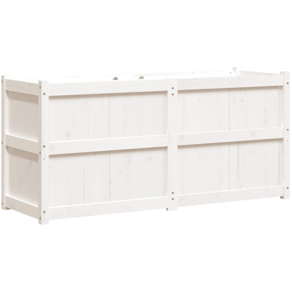 vidaXL White Pine Wood Raised Garden Bed 70 x 150 x 50cm Image 4