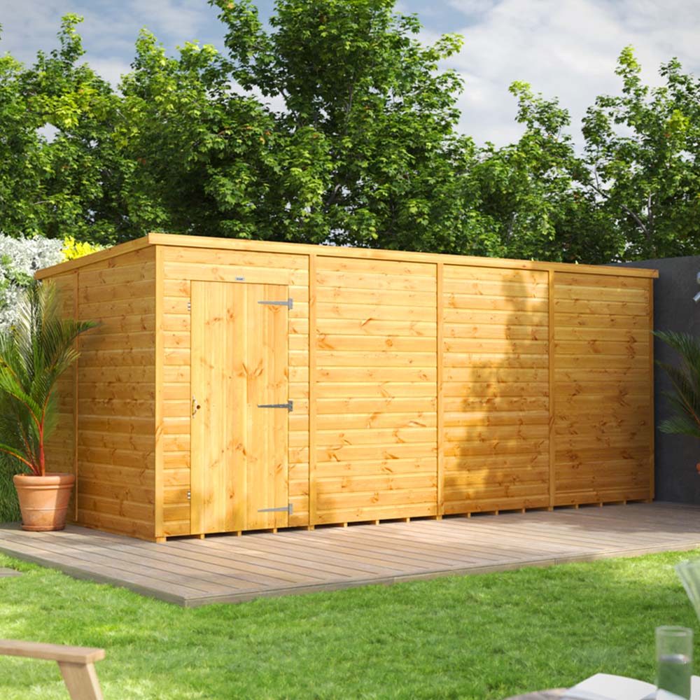 Power Sheds 16 x 6ft Pent Wooden Shed Image 2
